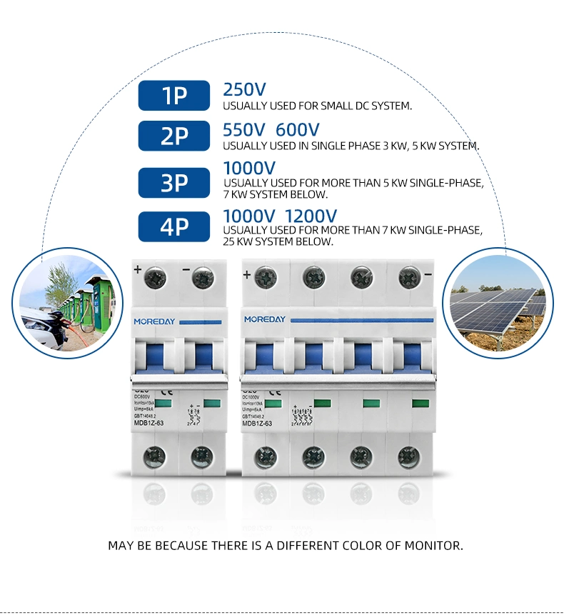 DC Mini Electrical Breakers L7 MCB Price 1p 2p 3p 4p 600V 1000V 16A 20A 25A 32A 40A 50A 63A 6ka Miniature Circuit Breaker