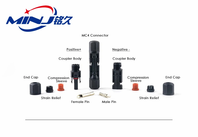 Solar Cable Mc4 Connector for Solar Panel 30A Waterproof From China Manufacturer Factory Supply IP67 PV Connector TUV Approved