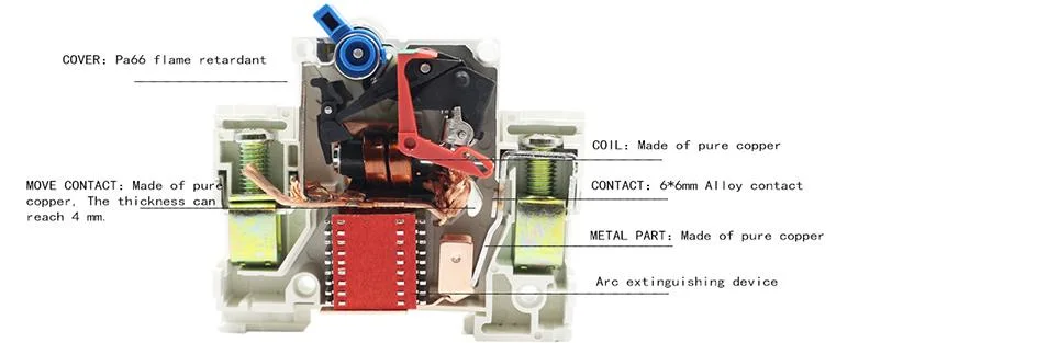 Dz47-125 1p 100A AC MCB, DC Miniature Solar PV Electrical Air Circuit Breakers Overload Protector Switch MCB