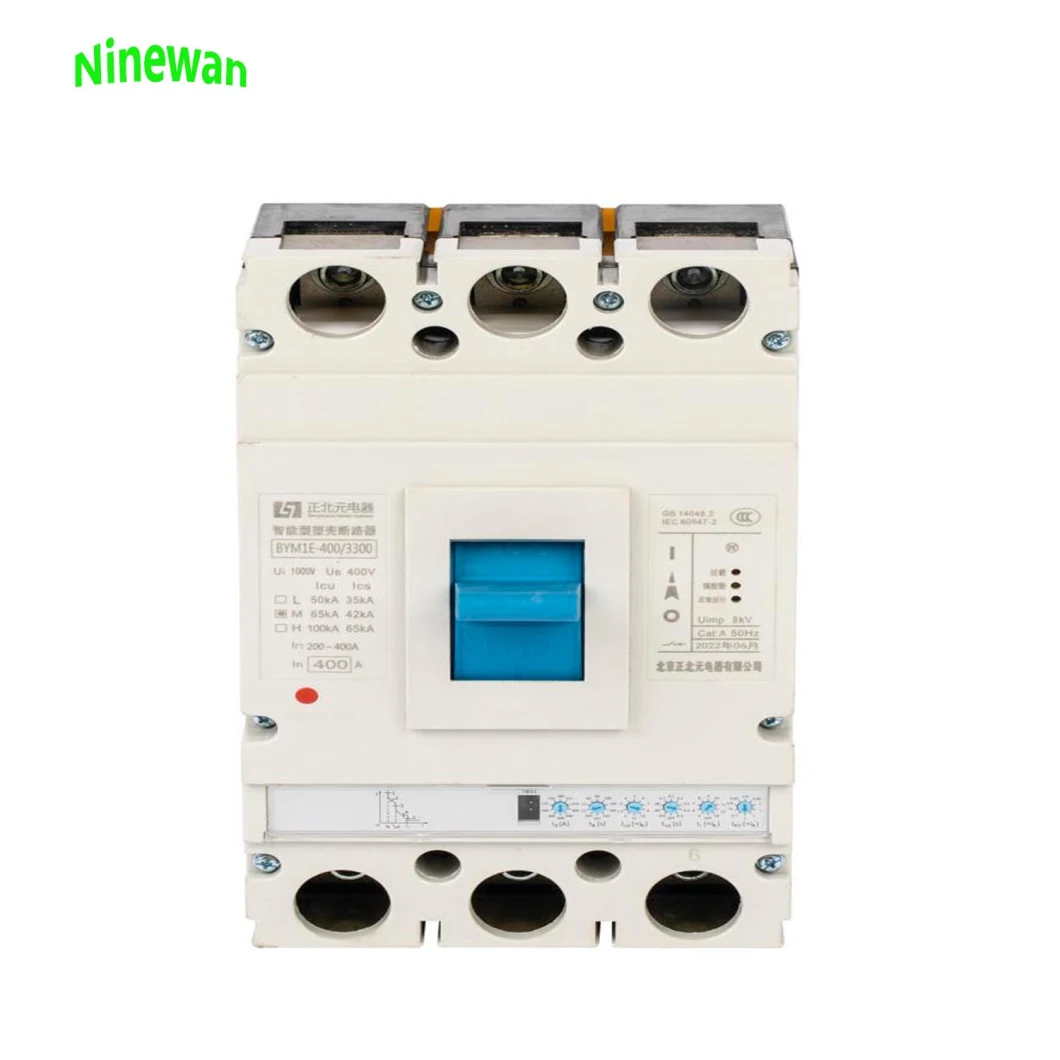 Ninewan MCCB Breaker 3p 63A 80A 125A AC400V 50Hz 3 Phase Moulded Case Circuit Breaker 4 Pole MCCB