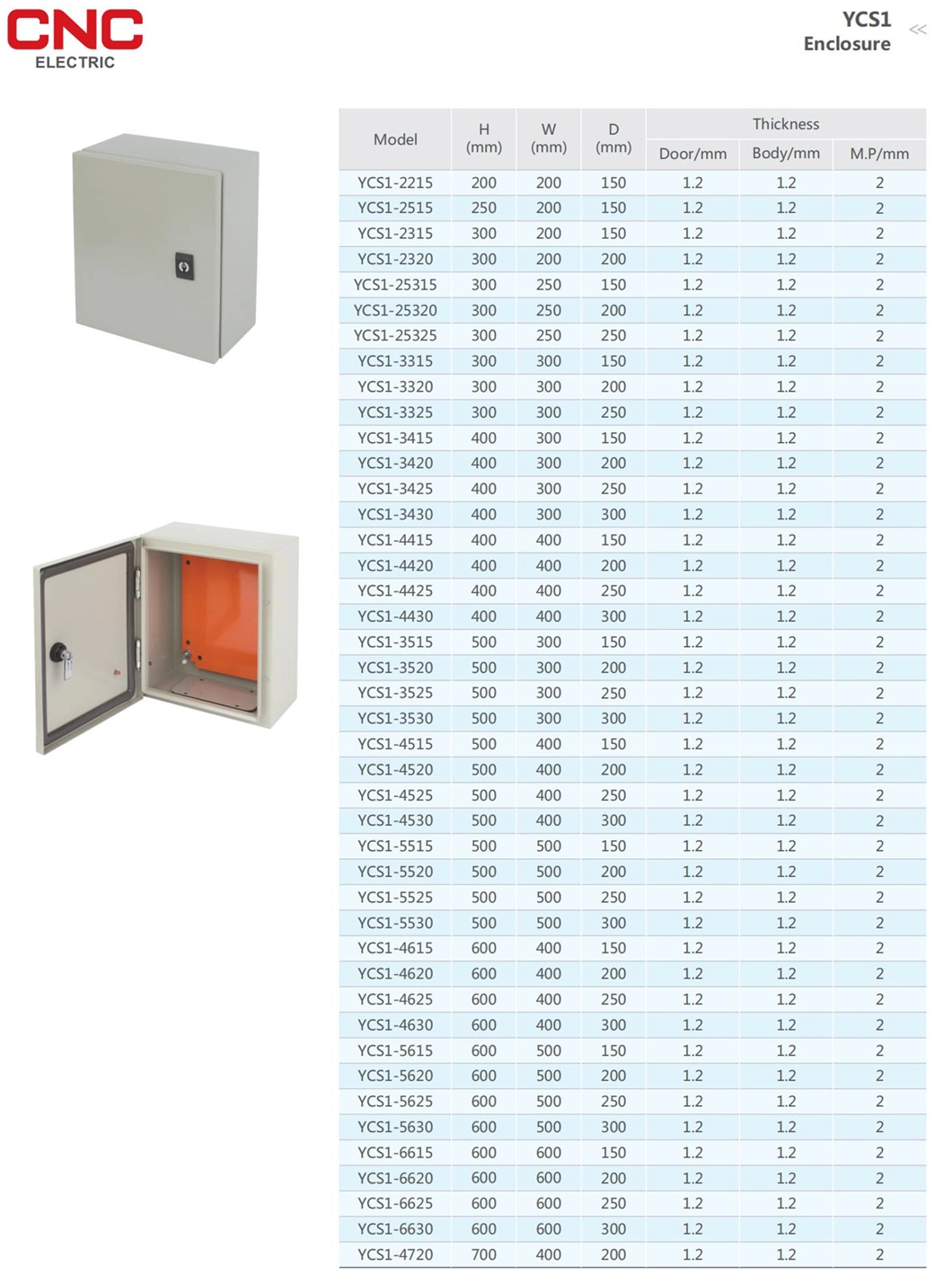 CNC Ycs1 Waterproof Metal Enclosure Junction Outdoor IP66 Power Distribution Box