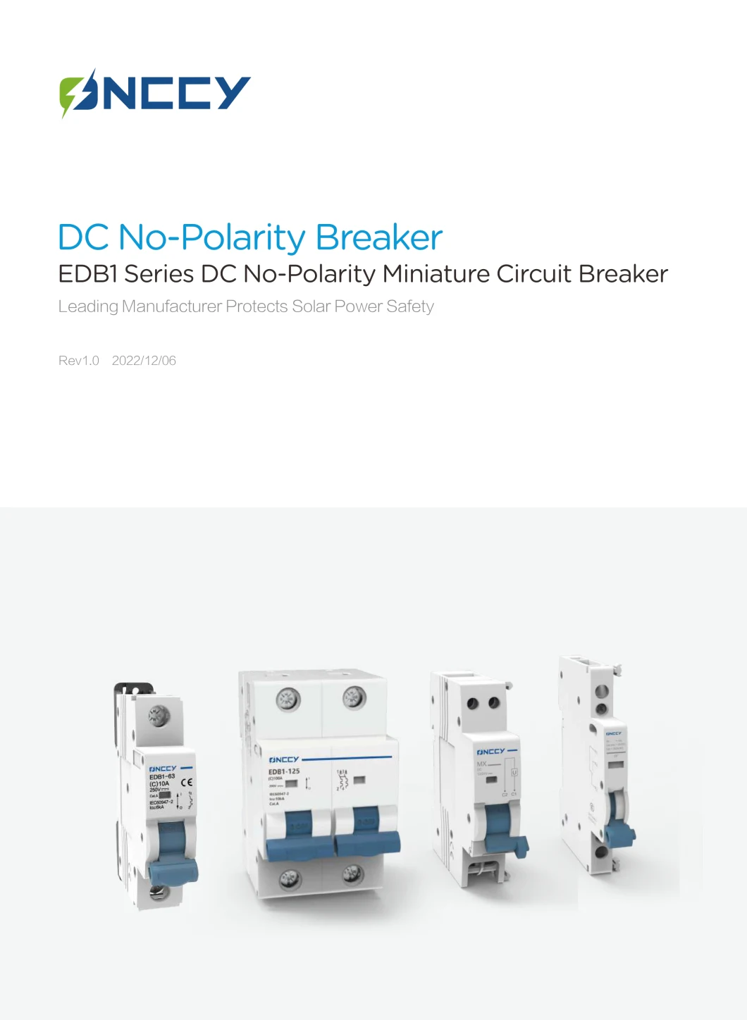 2p DC 1000V Solar Mini Circuit Breaker 10A 16A 20A 32A 50A 63A DC MCB for PV System