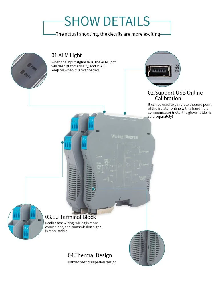 4-20mA Output Dcoptoelectronic Isolation Analog Signal Isolator